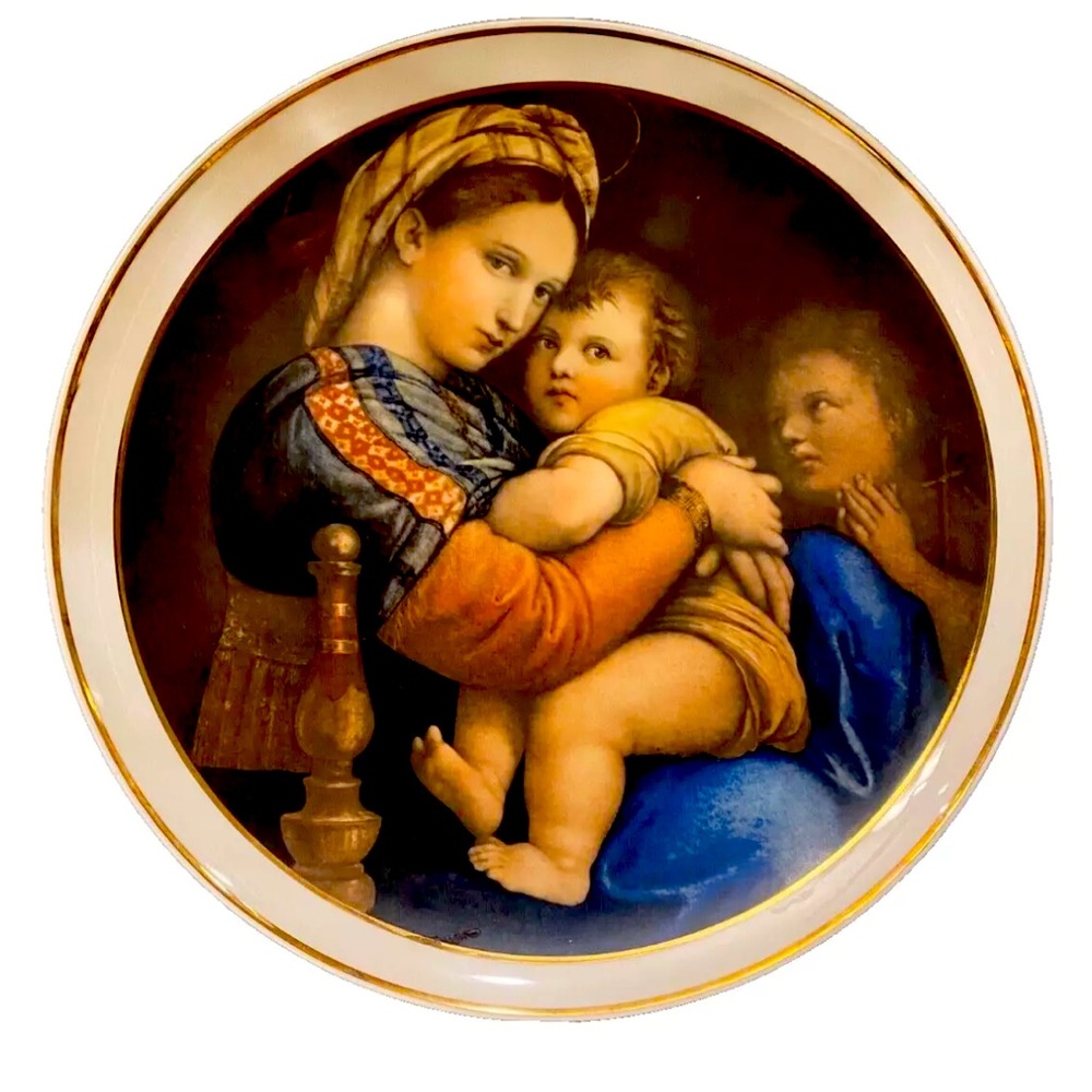 RAFFAELLO THE MADONNA OF THE CHAIR COLLECTORS PLATE ARDALT ITALY DELLA SEGGIOLA